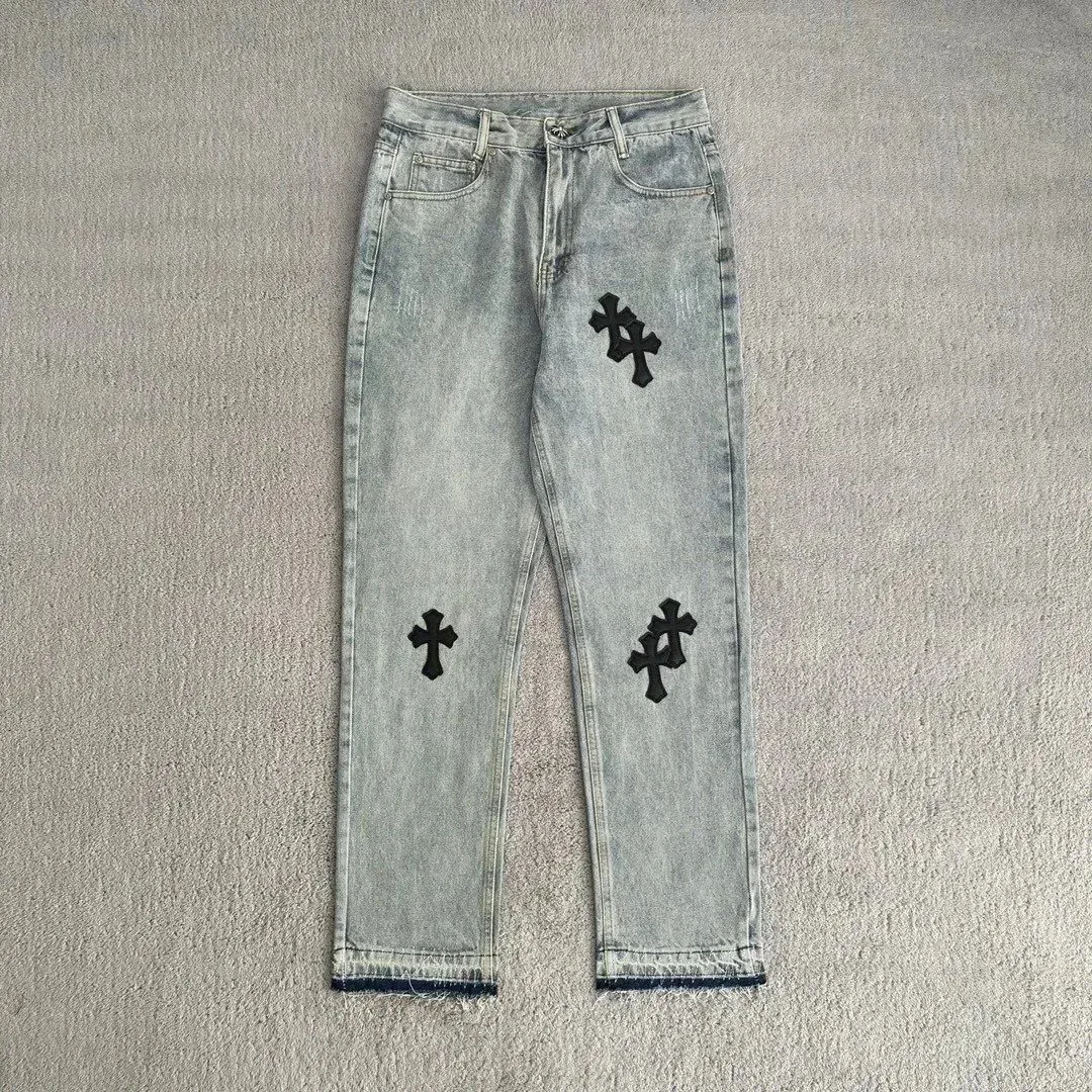 Chrome Hearts Cross Embroidered Jeans