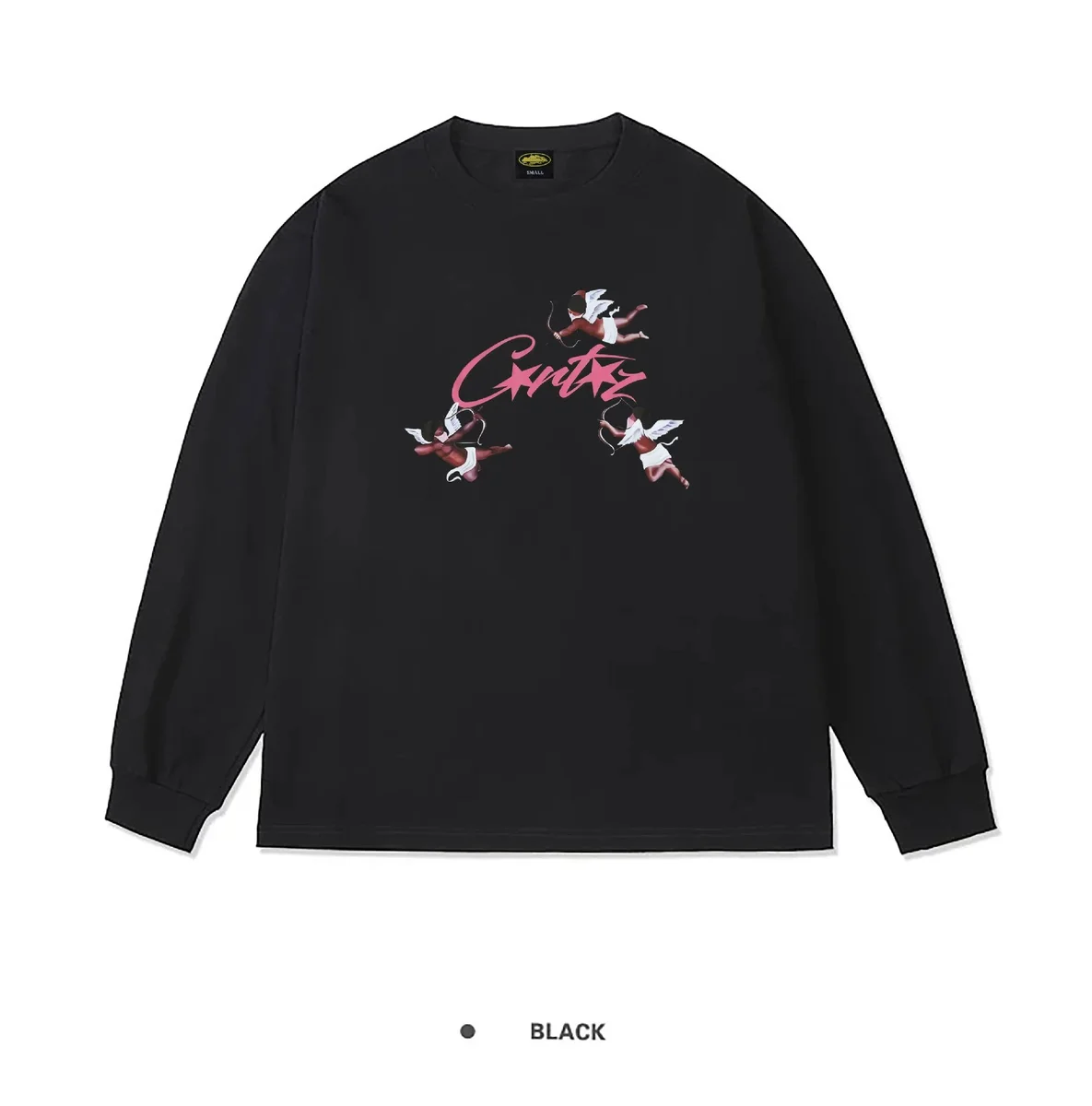 Critics Cupid Print Black Long Sleeve T-Shirt
