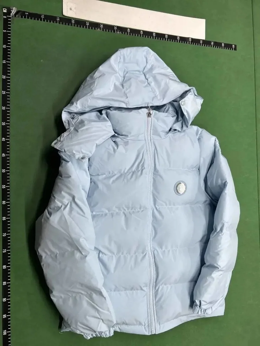 Light Blue Puffer Jacket with Hood