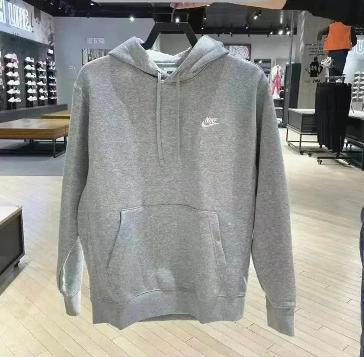 Nike Grey Hoodie with Small Logo Pullover