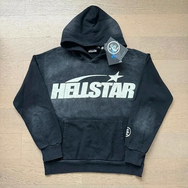 Hellstar Black Distressed Hoodie Sweatshirt