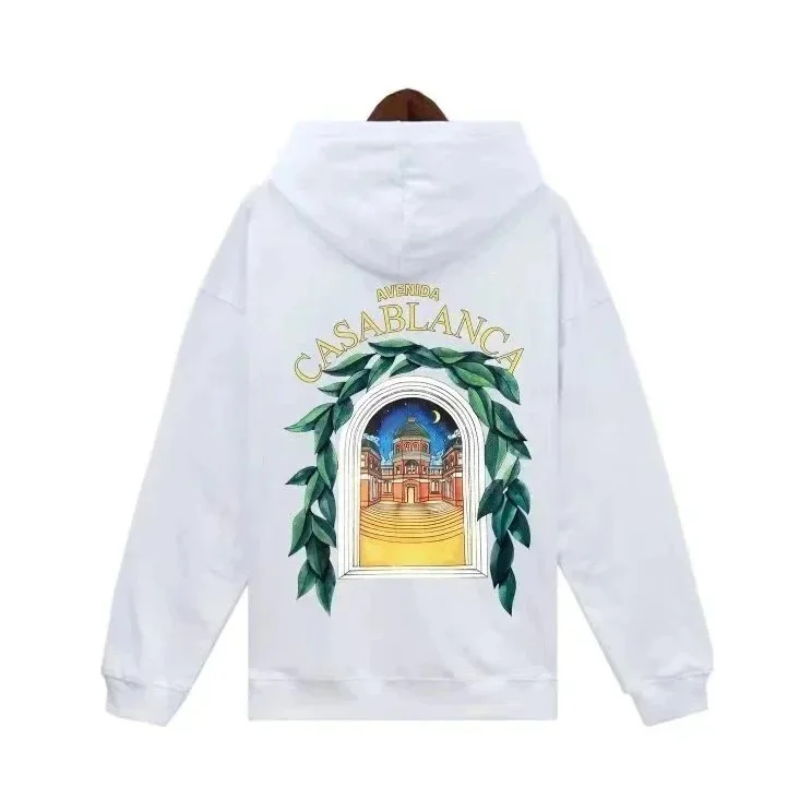 White 'Casablanca' Graphic Hoodie