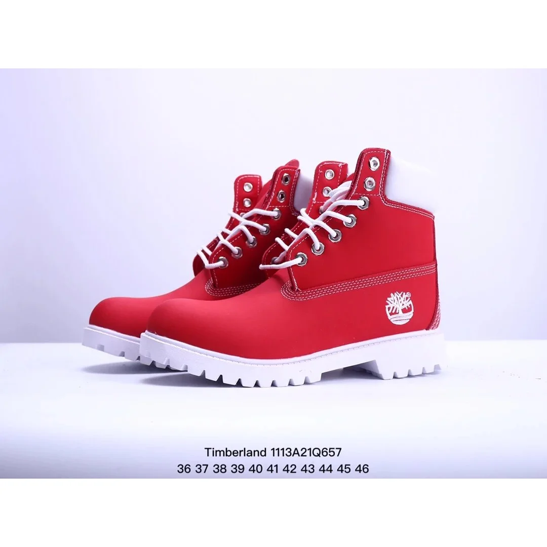 Timberland 6-Inch Premium Red/White Boots