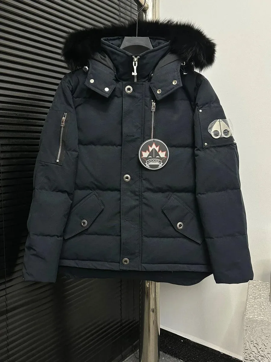 Moose Knuckles Black Fur-Lined Parka Winter Jacket