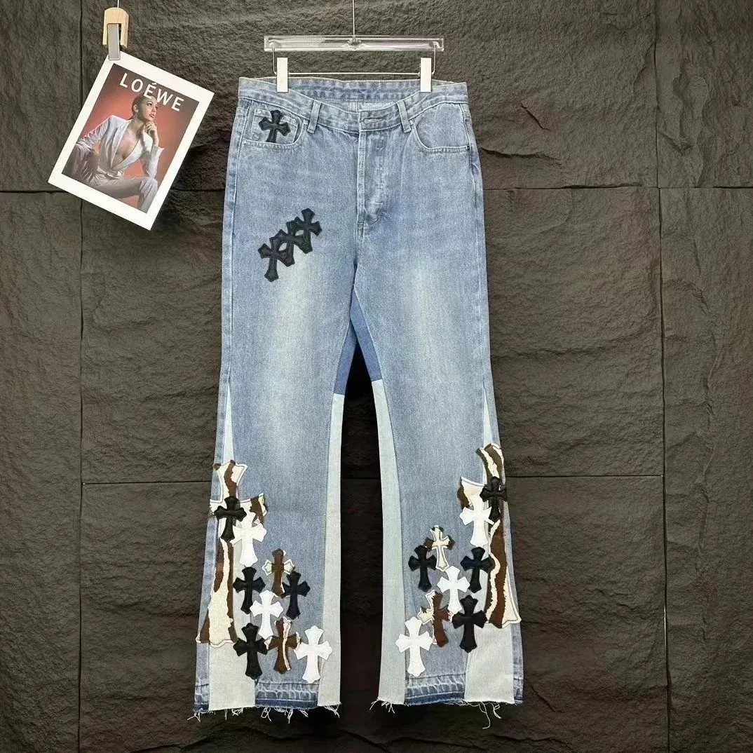 Loewe Cross Appliqué Denim Jeans