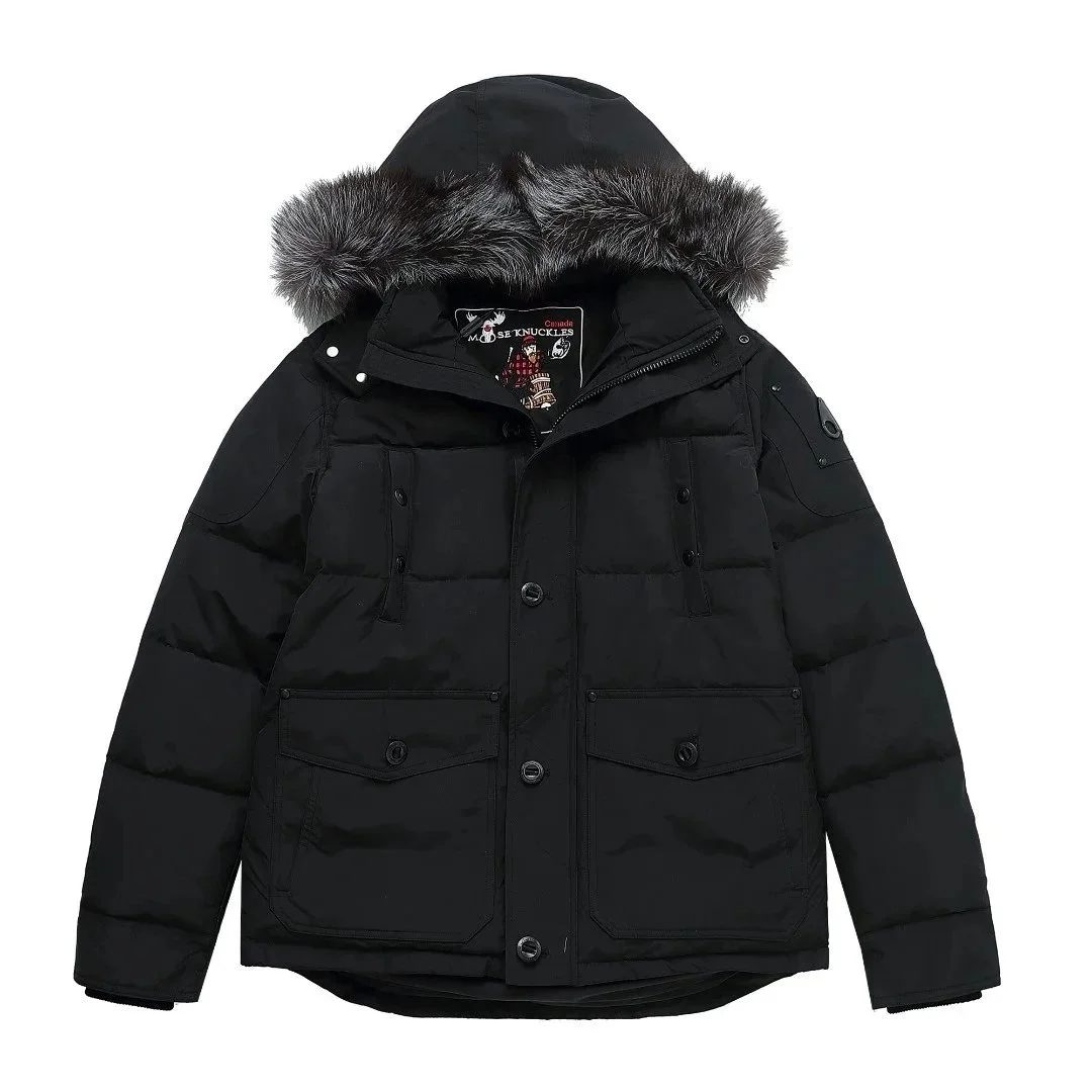 Moose Knuckles Black Fur Trim Parka Winter Jacket