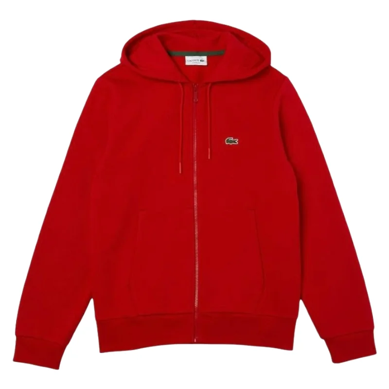 Lacoste Red Crocodile Zip-Up Hoodie