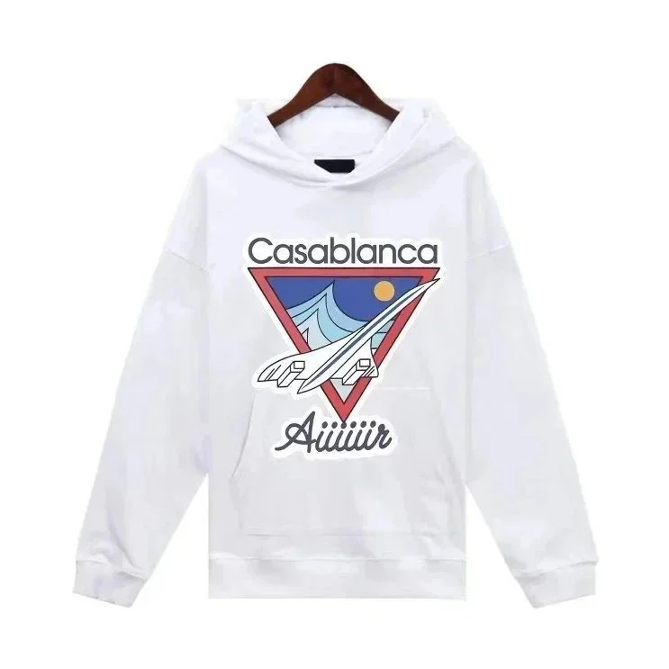 Casablanca White Airplane Print Hoodie