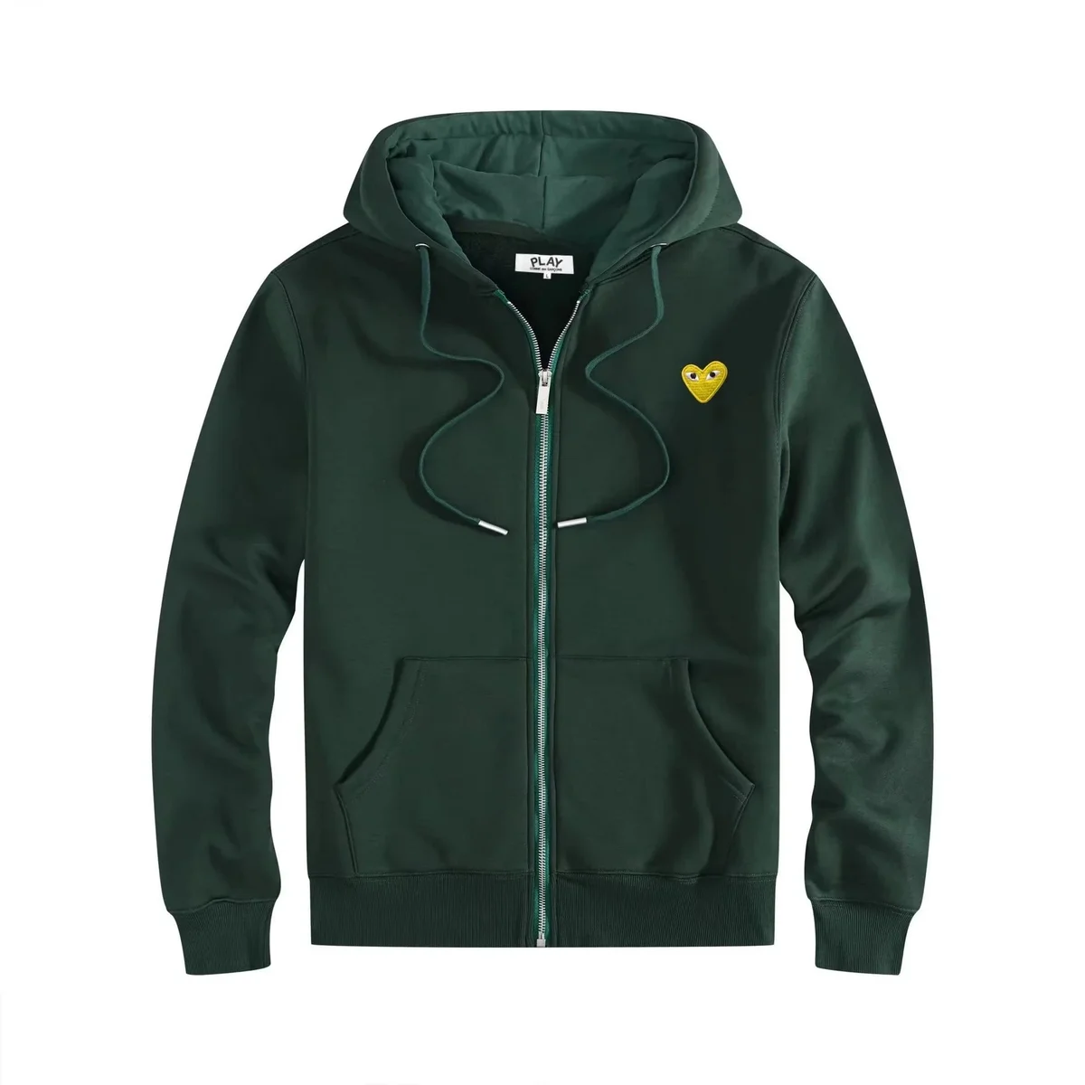 Comme des Garçons Play Forest Green Zip-Up Hoodie
