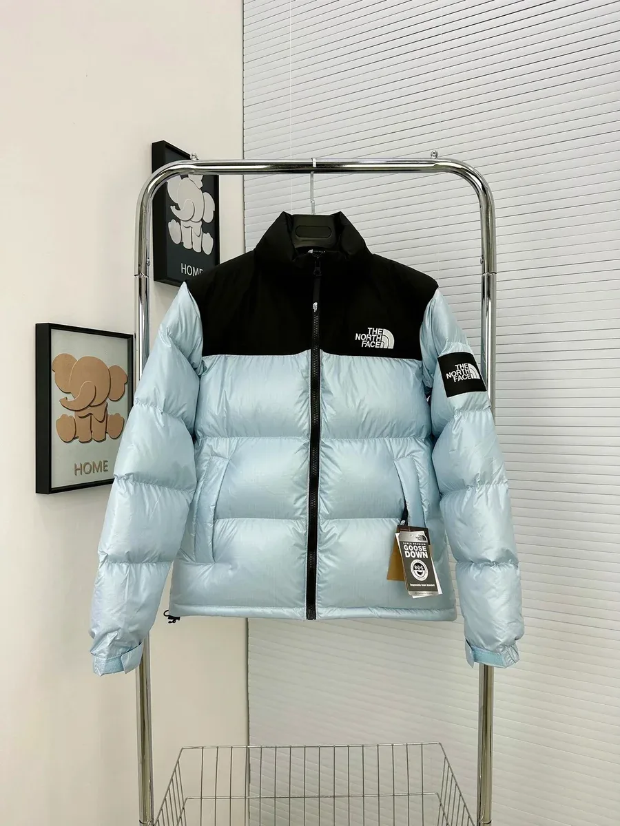 The North Face Nuptse Ice Blue/Black Puffer Jacket