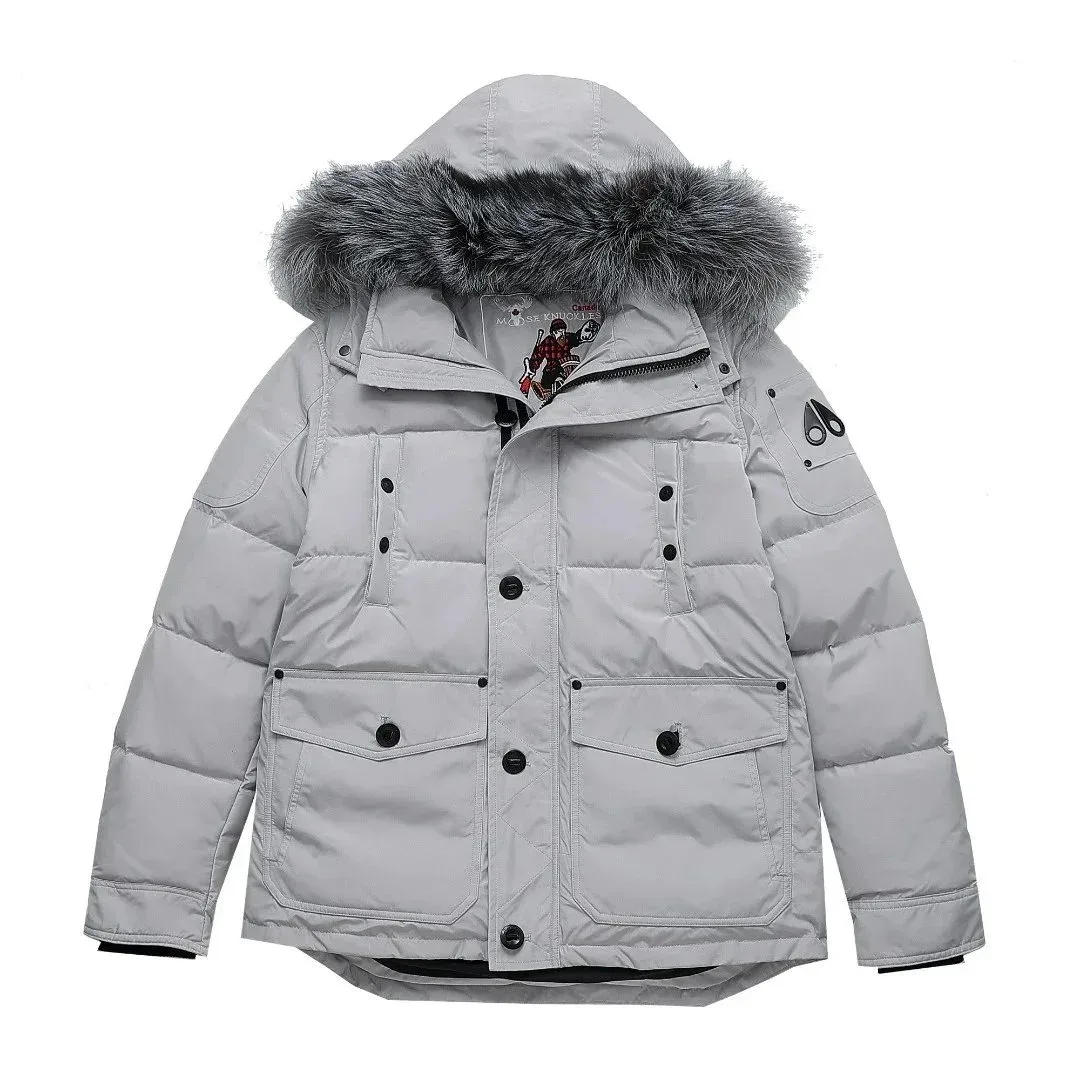 Moose Knuckles Grey Fur Trim Parka Winter Jacket