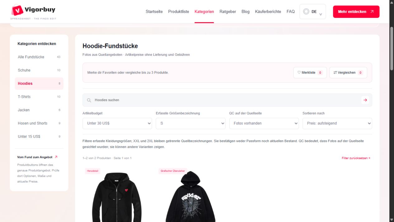 Katalogsuche, Artikelbudget und Sortierung in einer älteren Aufnahme der Oberfläche
